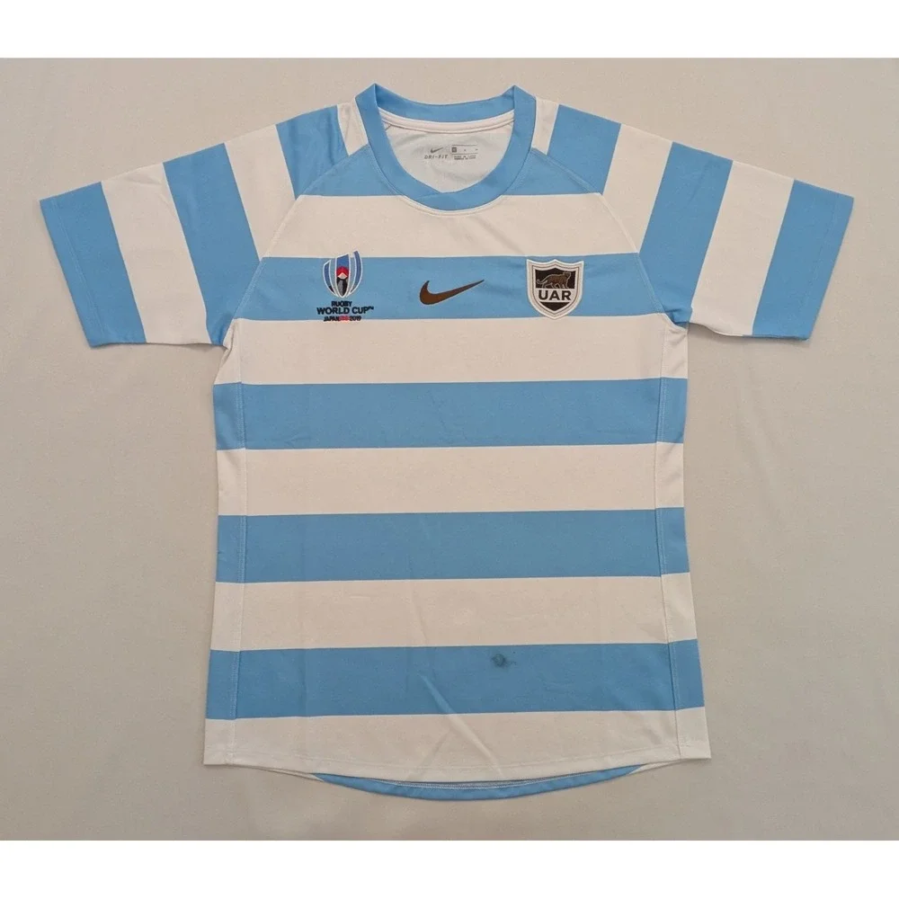 Nike UAR Argentina 2019 World Cup White Blue Rugby Jersey Mens Size M -*READ*